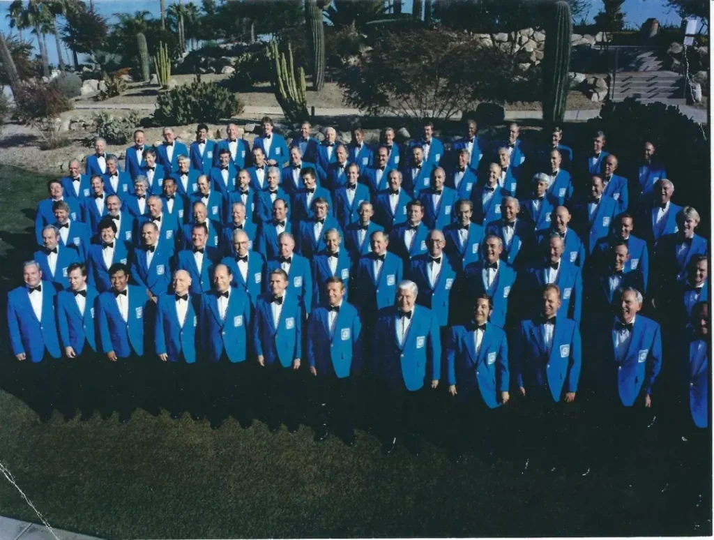 Photo of Orpheus Male Chorus of Phoenix gathered together in the desert in the late 1980s.